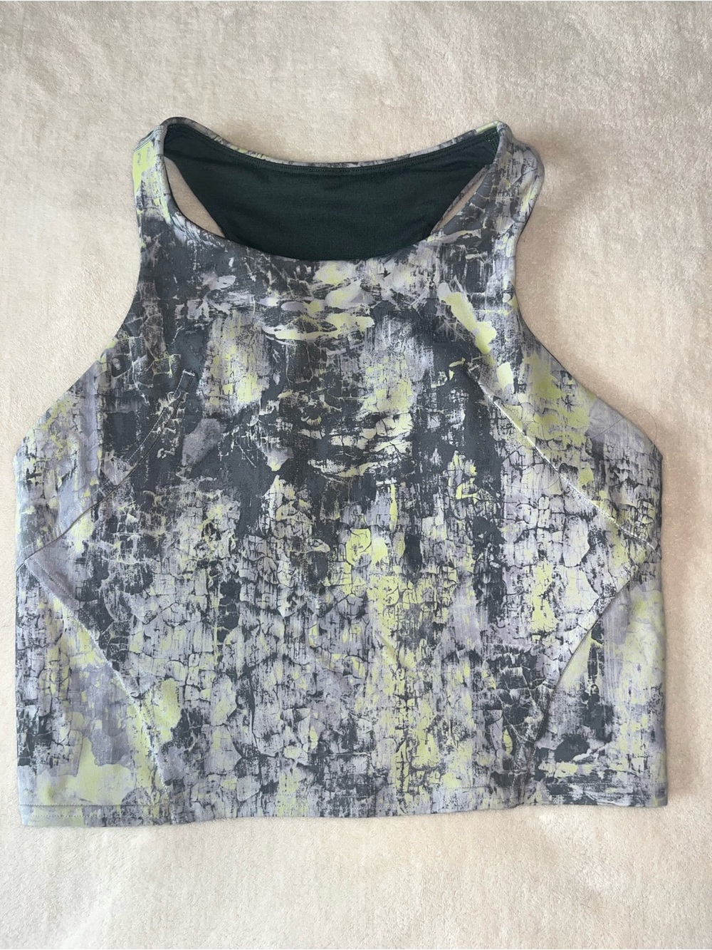 Lululemon Invigorate Training Tank Top Sports Bra Racerback Abstract Print Sz 8